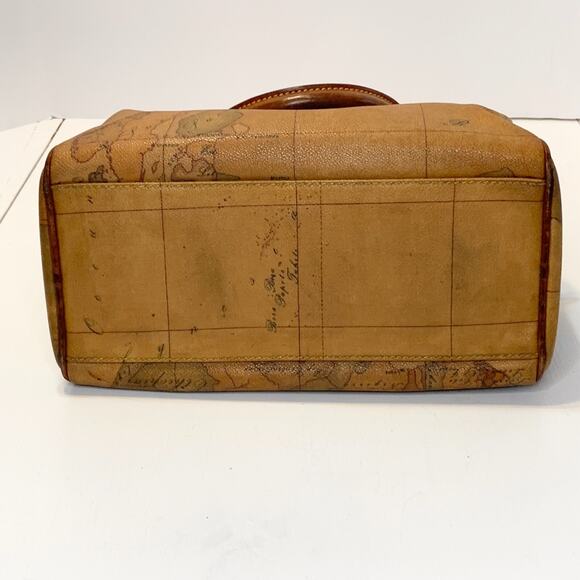 Vintage Alviero Martini 1A Classe Geo Map Satchel Bag Italy Coated Canvas Unisex - Picture 11 of 16